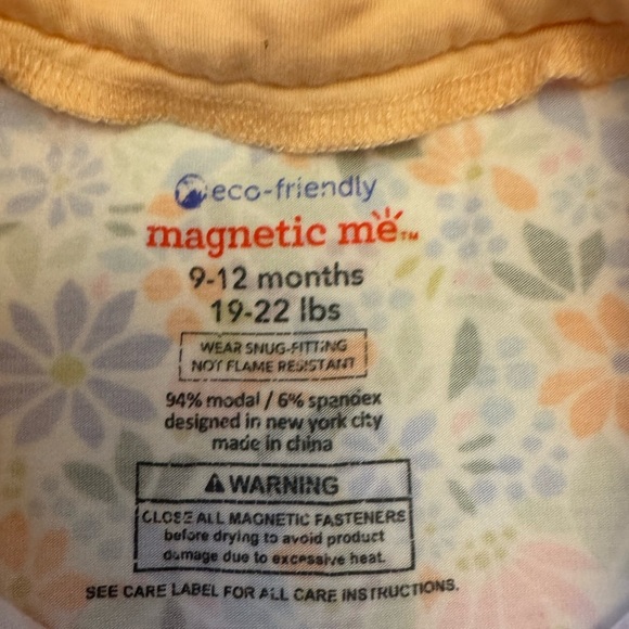 Magnetic me Floral Kids Long Sleeve Pajama Set with Ruffle Collar - Picture 2 of 7